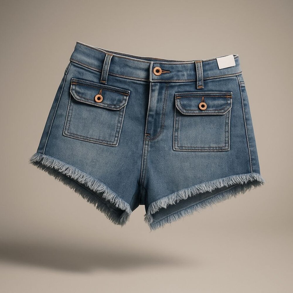 Celebrity Pink Raw Edge Cutoff Denim Shorts Womens 9/29 Blue Motivational Wash